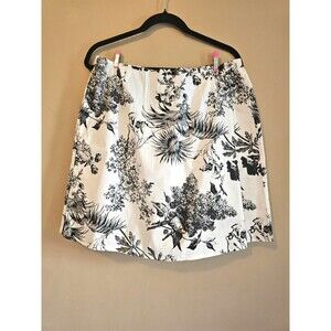Denim & Co. EasyWear  botanical pattern Skort, size L